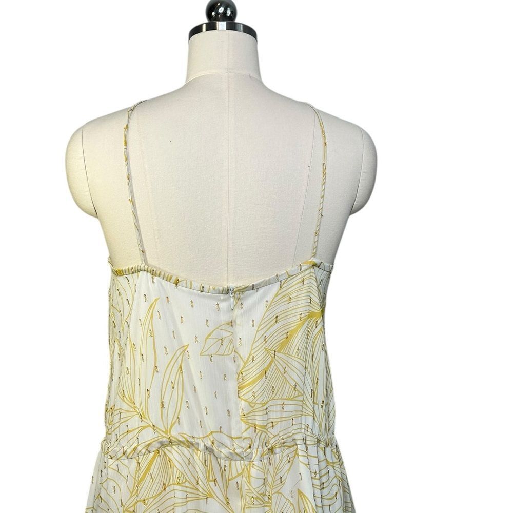 Alexis Yellow and White Metallic Hugo Halter Ruffle Mini Dress| Size M - Picture 7 of 13